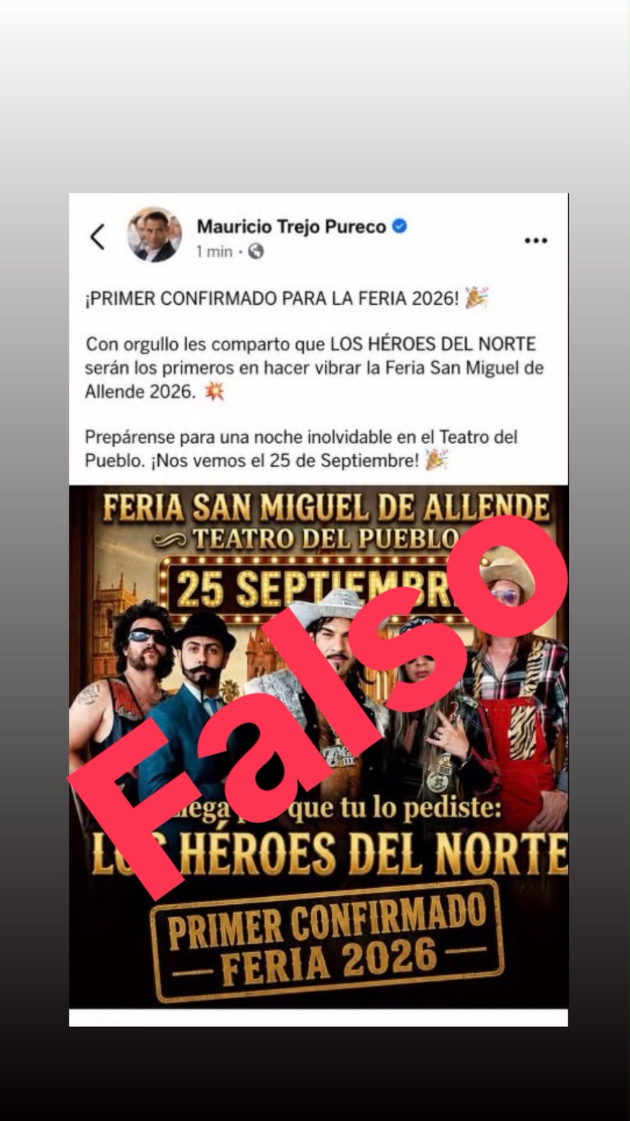 FALSO PRIMER ARTISTA CONFIRMADO PARA LA FERIA DE SAN MIGUEL DE ALLENDE 2026